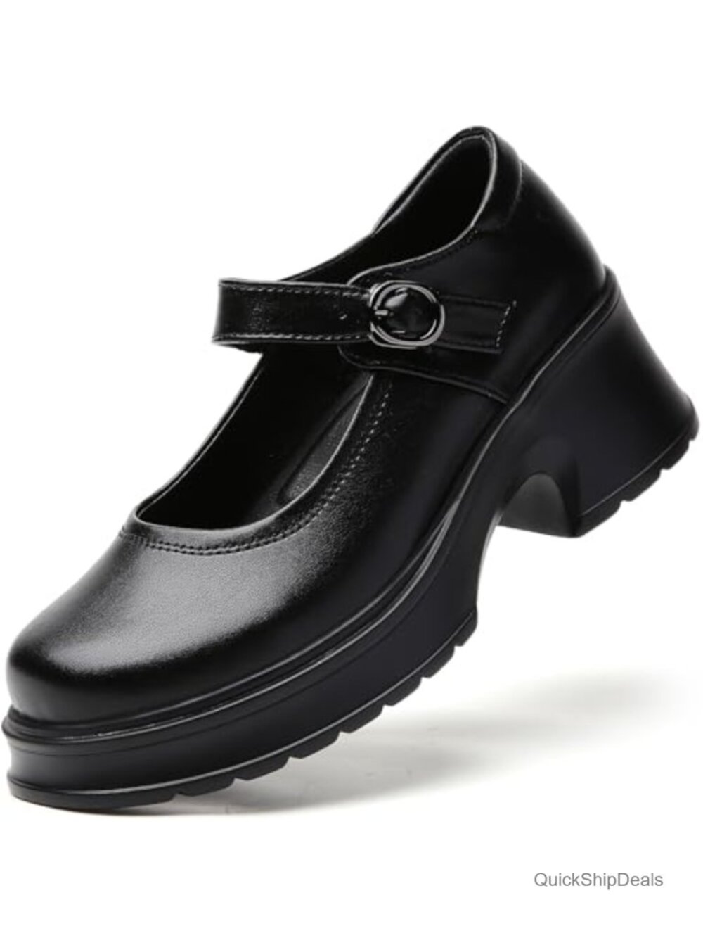 Women's Chunky Heel Platform Mary Jane Pumps, Non-Slip Work Shoes